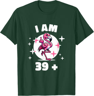 I'm 39 plus Flamingo Middle Finger T-Shirt - T-Shirt | Forest