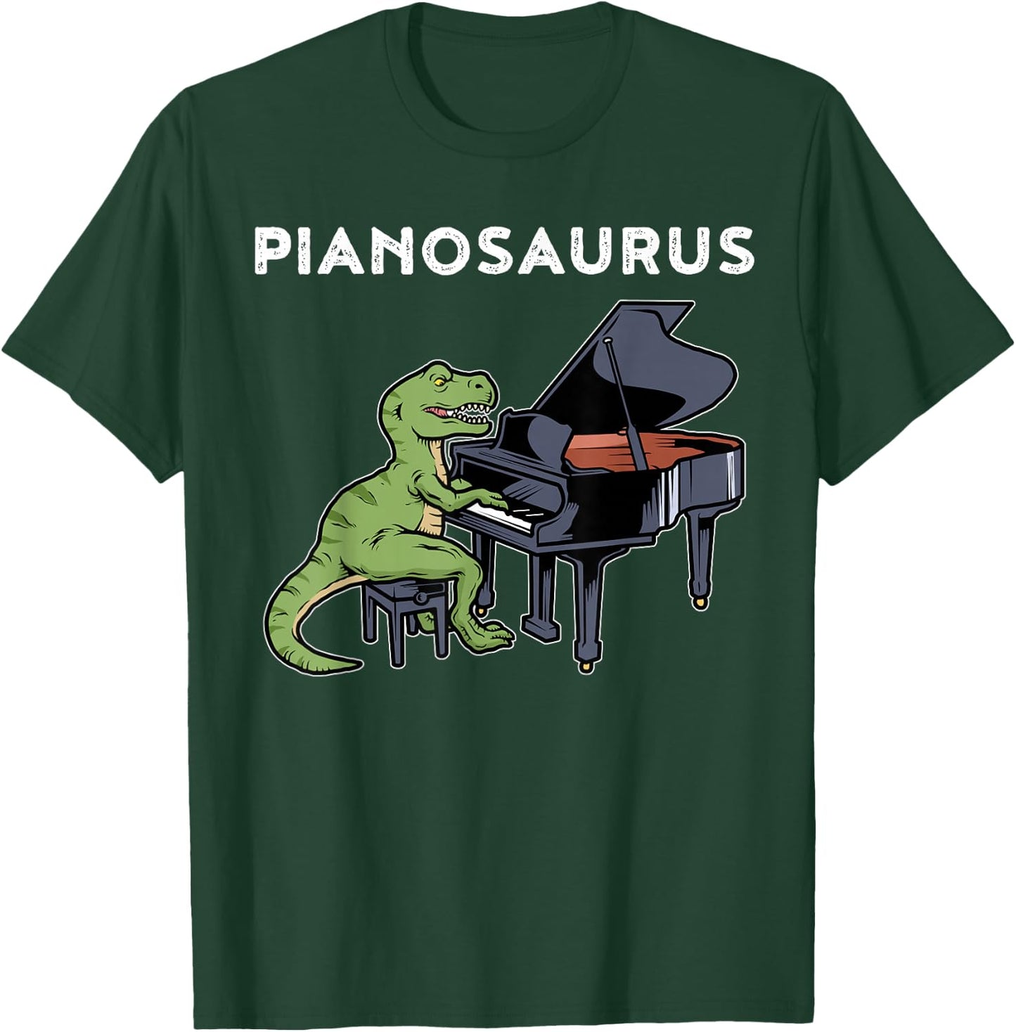 Grand Piano Shirt Kids Pianist Gift Dinosaur Music Piano T-Shirt - T-Shirt | Forest