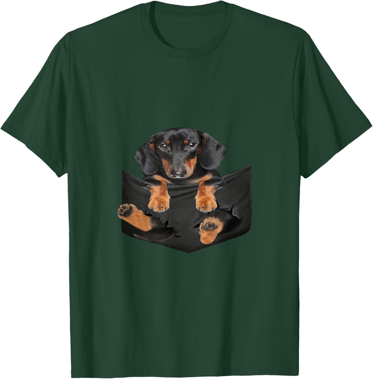Dog Lovers Gifts Dachshund in a Bag Men Women Girls Kids T-Shirt - T-Shirt | Forest