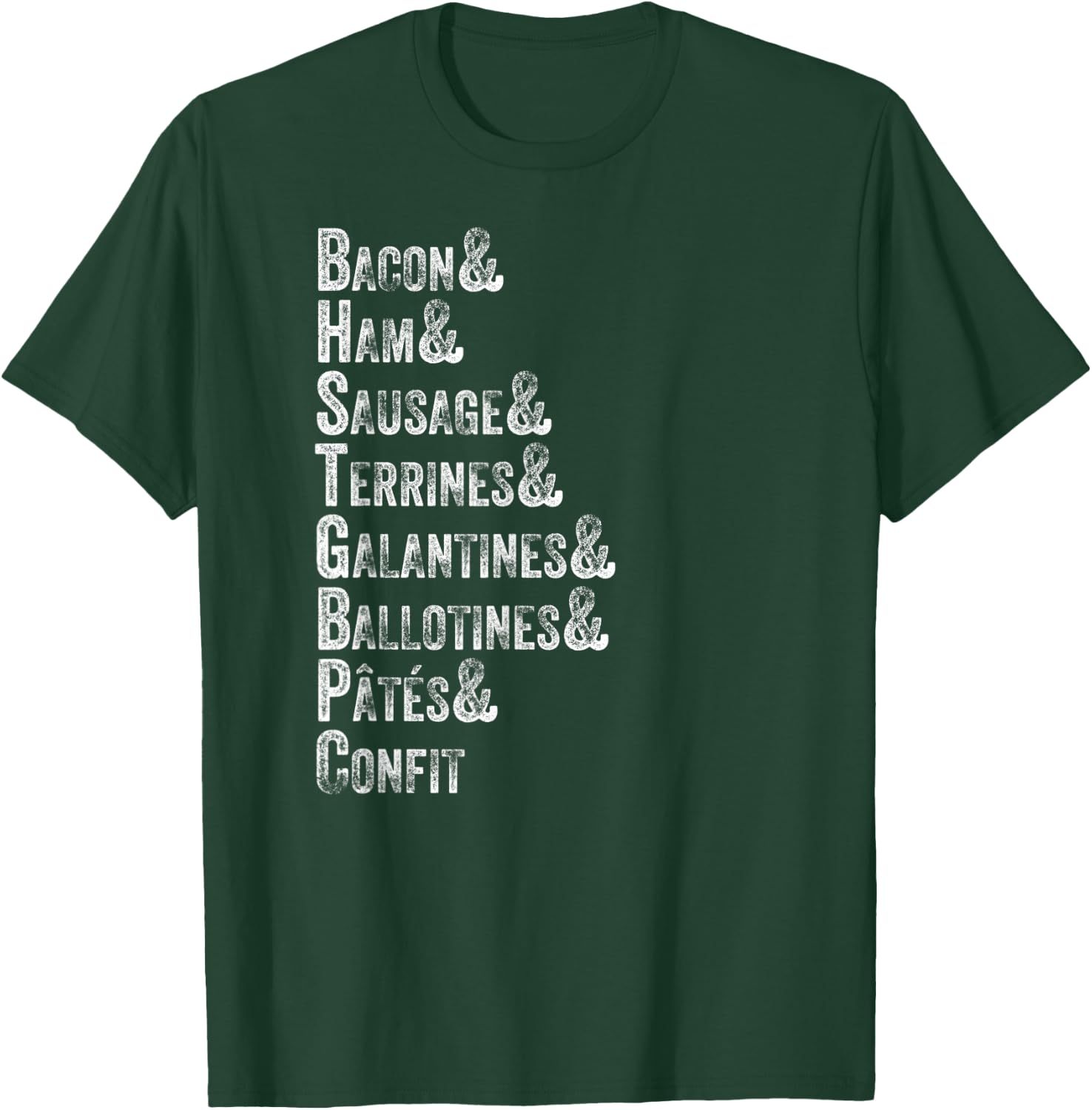 Charcuterie Board Restaurant Foodie Meat List Retro Vintage T-Shirt - T-Shirt | Forest