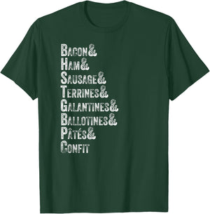 Charcuterie Board Restaurant Foodie Meat List Retro Vintage T-Shirt - T-Shirt | Forest