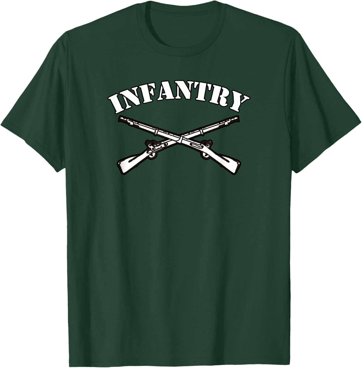Fort Benning University - Army Infantry Crossed Rifles T-Shirt - T-Shirt | Forest