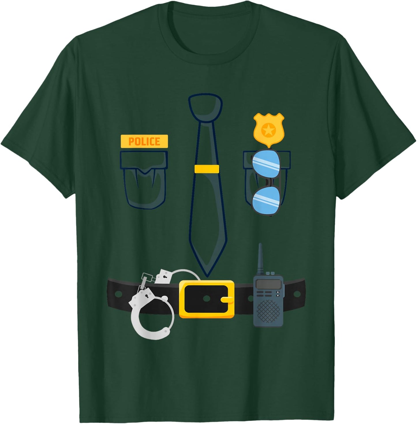 Halloween Police Officer Costume, Halloween cop Uniform T-Shirt - T-Shirt | Forest