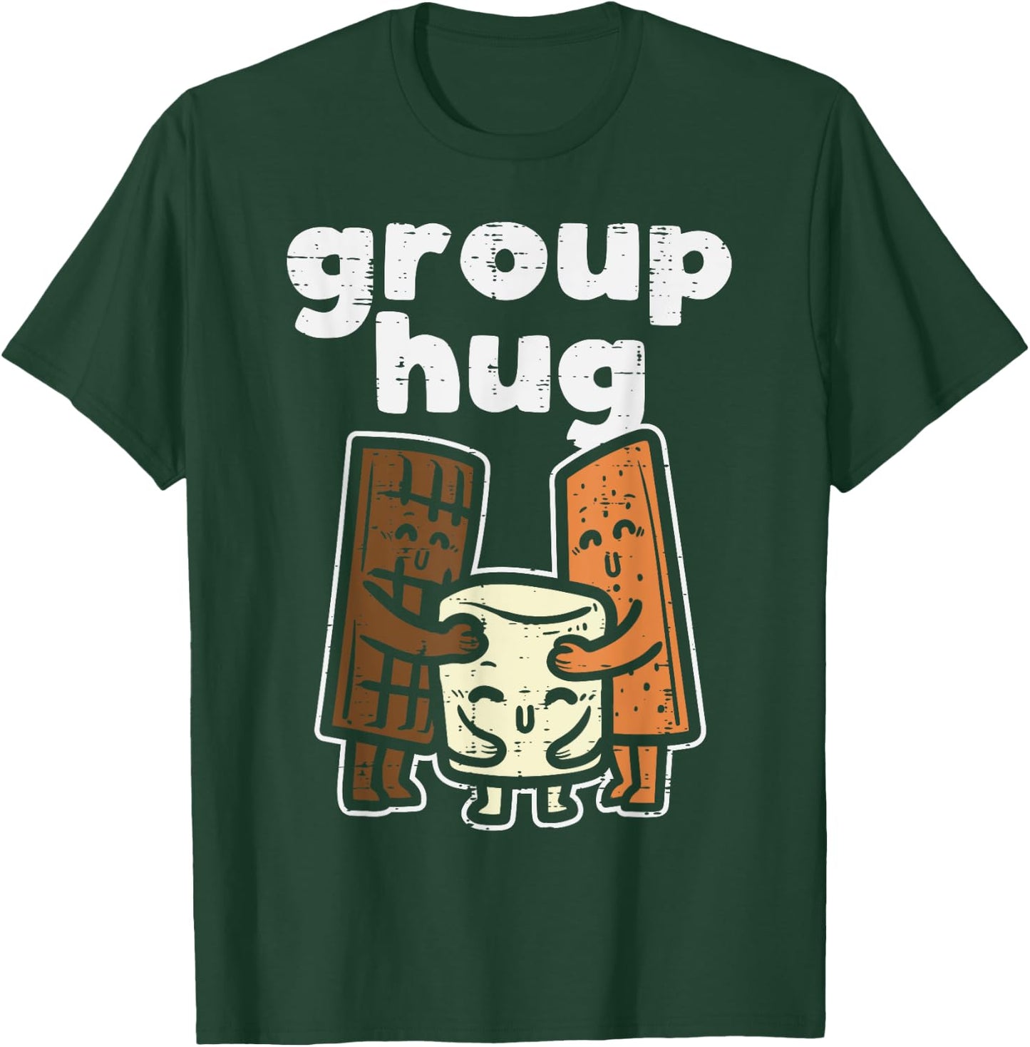 Group Hug Marshmallow Smore Funny Camping Pun Camper Family T-Shirt - T-Shirt | Forest