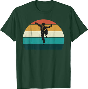 Retro Kung Fu / Kungfu - Vintage Sunset Chinese martial Arts T-Shirt - T-Shirt | Forest