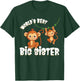 Swinging Monkeys World's Best Big Sister Baby Announcement T-Shirt - T-Shirt | Forest