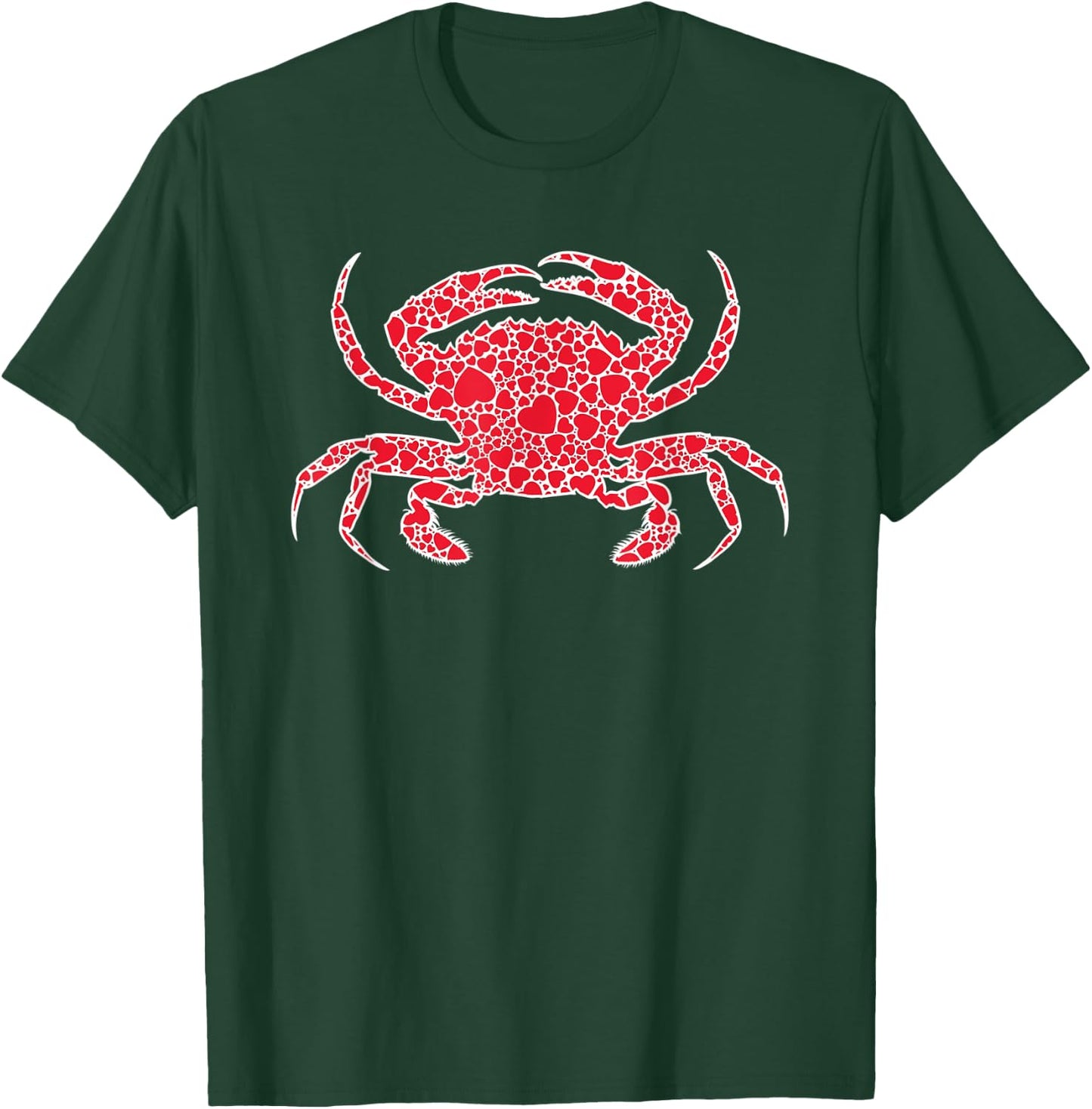 Crab Hearts Valentine's Day Decapod Ocean Lover Girl Gift T-Shirt - T-Shirt | Forest