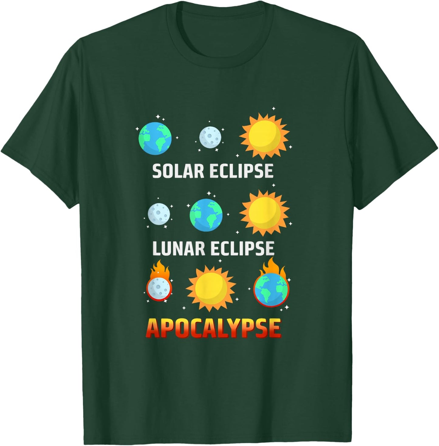 Solar Eclipse Lunar Eclipse Apocalypse Funny Eclipse T-Shirt - T-Shirt | Forest