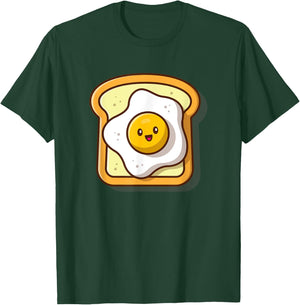 Broke Artist Cute Eggs Toast Kawaii Breakfast Foodie T-Shirt - T-Shirt | Forest