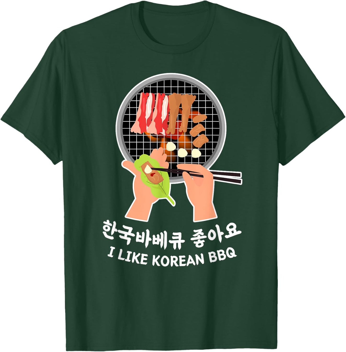 Love South Korea - Bulgogi Food & Hangul I LIKE KOREAN BBQ T-Shirt - T-Shirt | Forest
