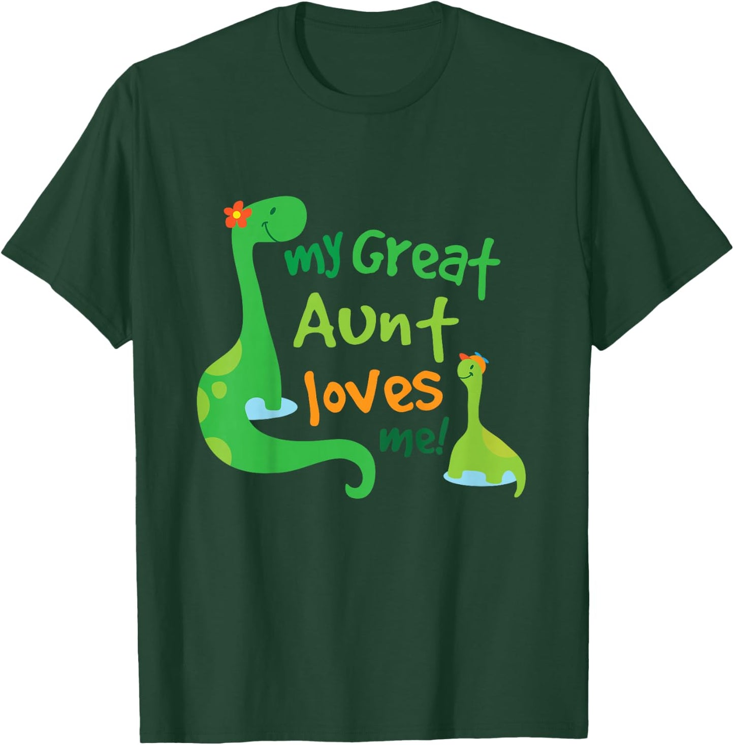 Kids My Great Aunt Loves Me Dinosaur Nephew T-Shirt - T-Shirt | Forest