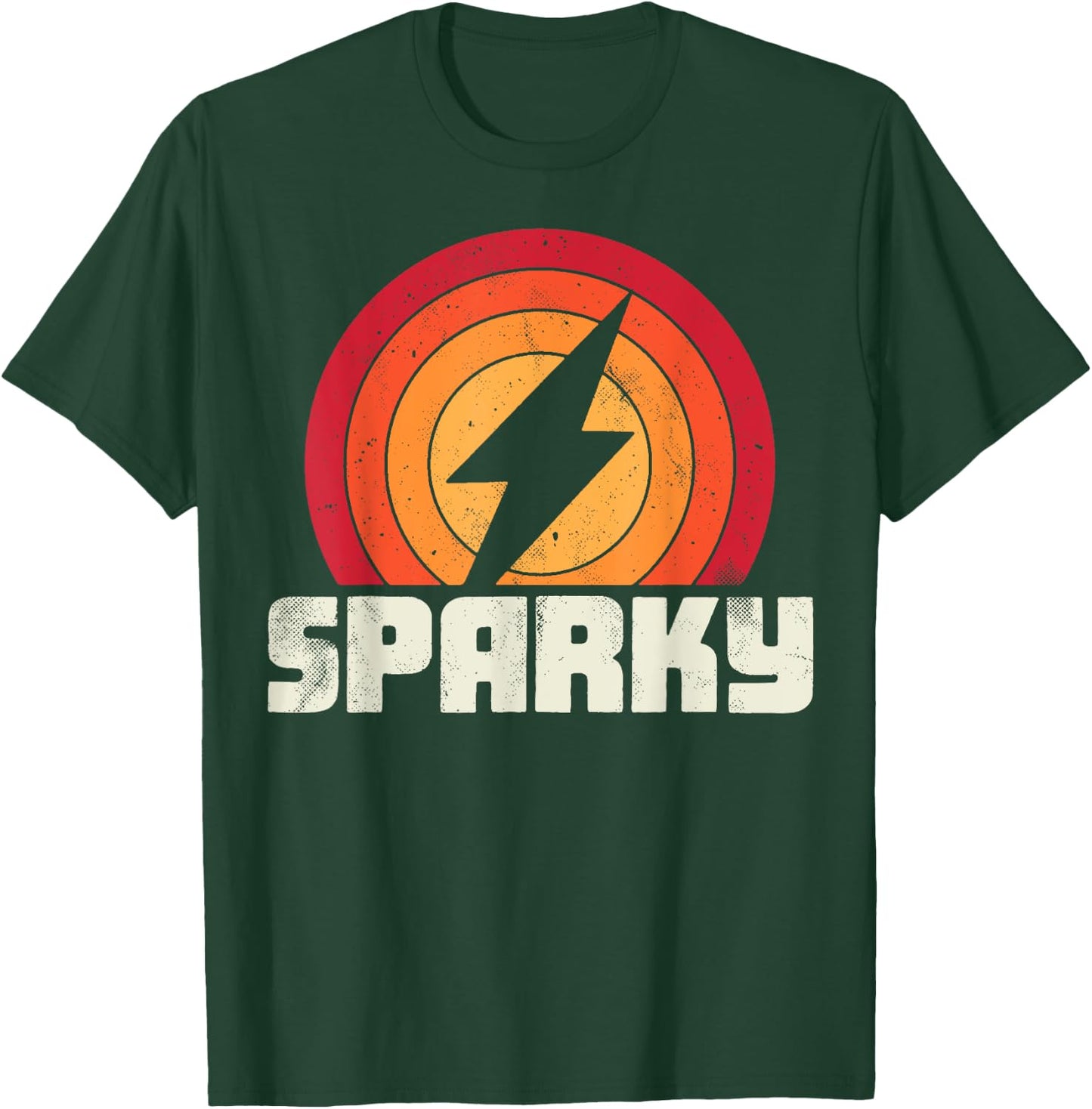 Sparky Electrician Funny Lineman Dad Retro Vintage Novelty T-Shirt - T-Shirt | Forest