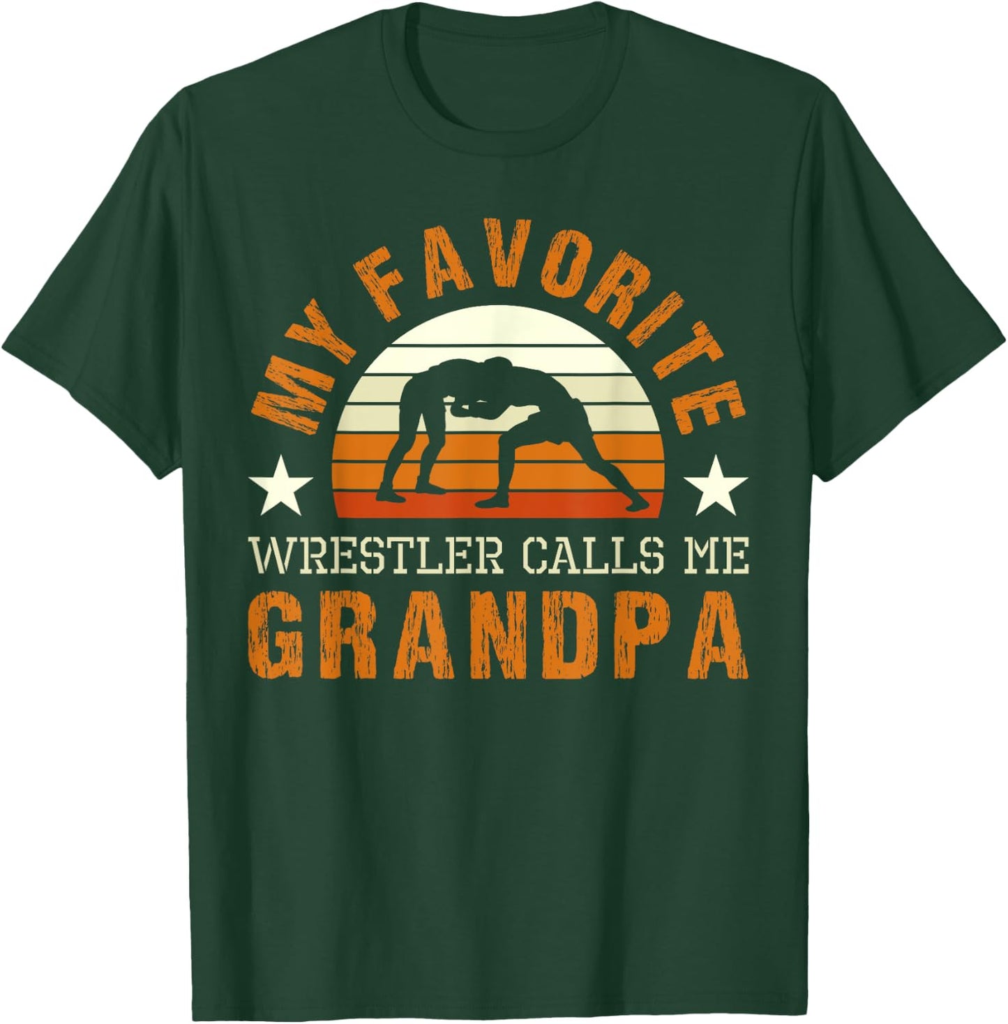 My Favorite Wrestler Calls Me Grandpa Wrestling Coach T-Shirt - T-Shirt | Forest