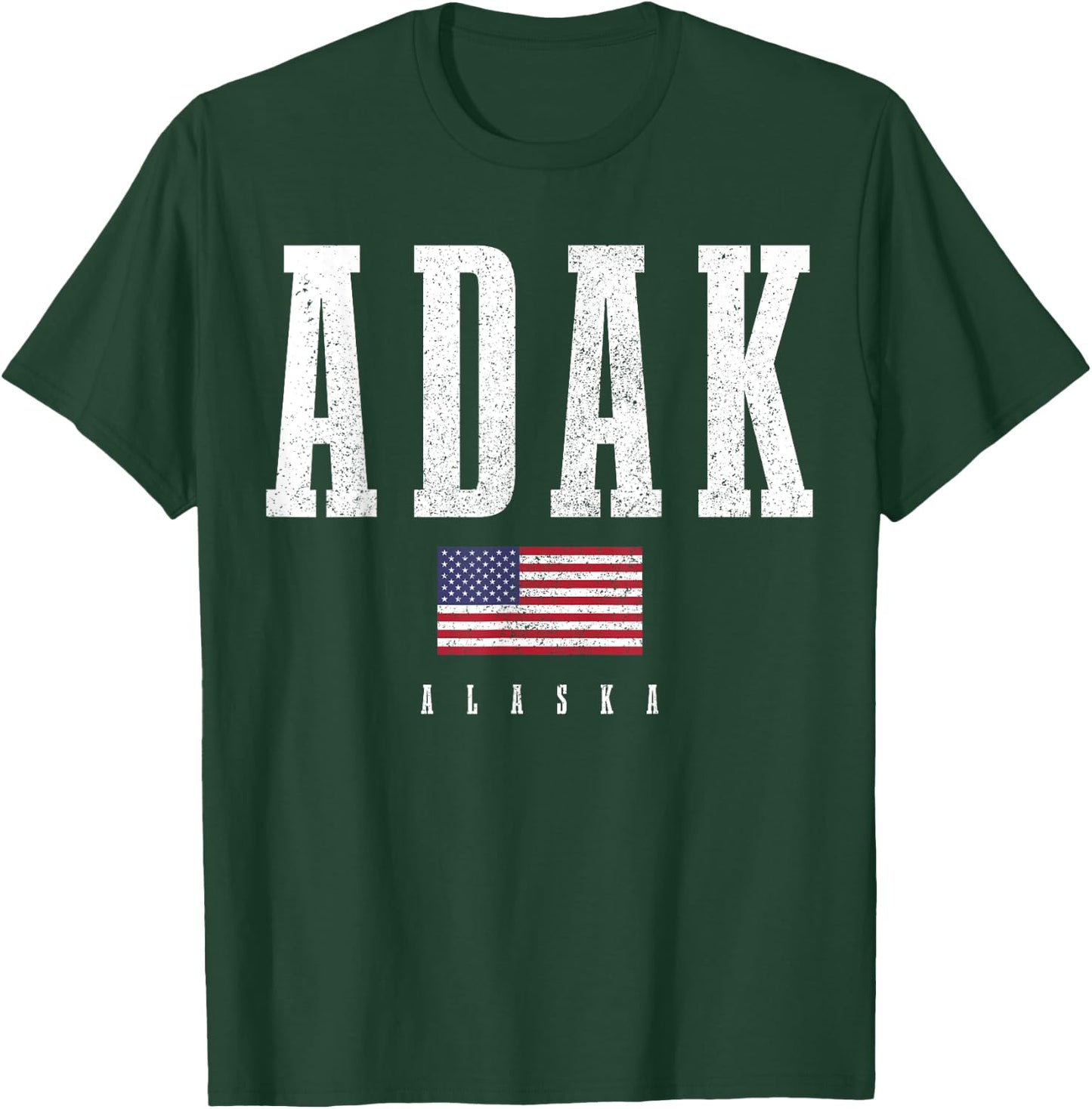 Adak Alaska American Flag Patriotic T-Shirt - T-Shirt | Forest