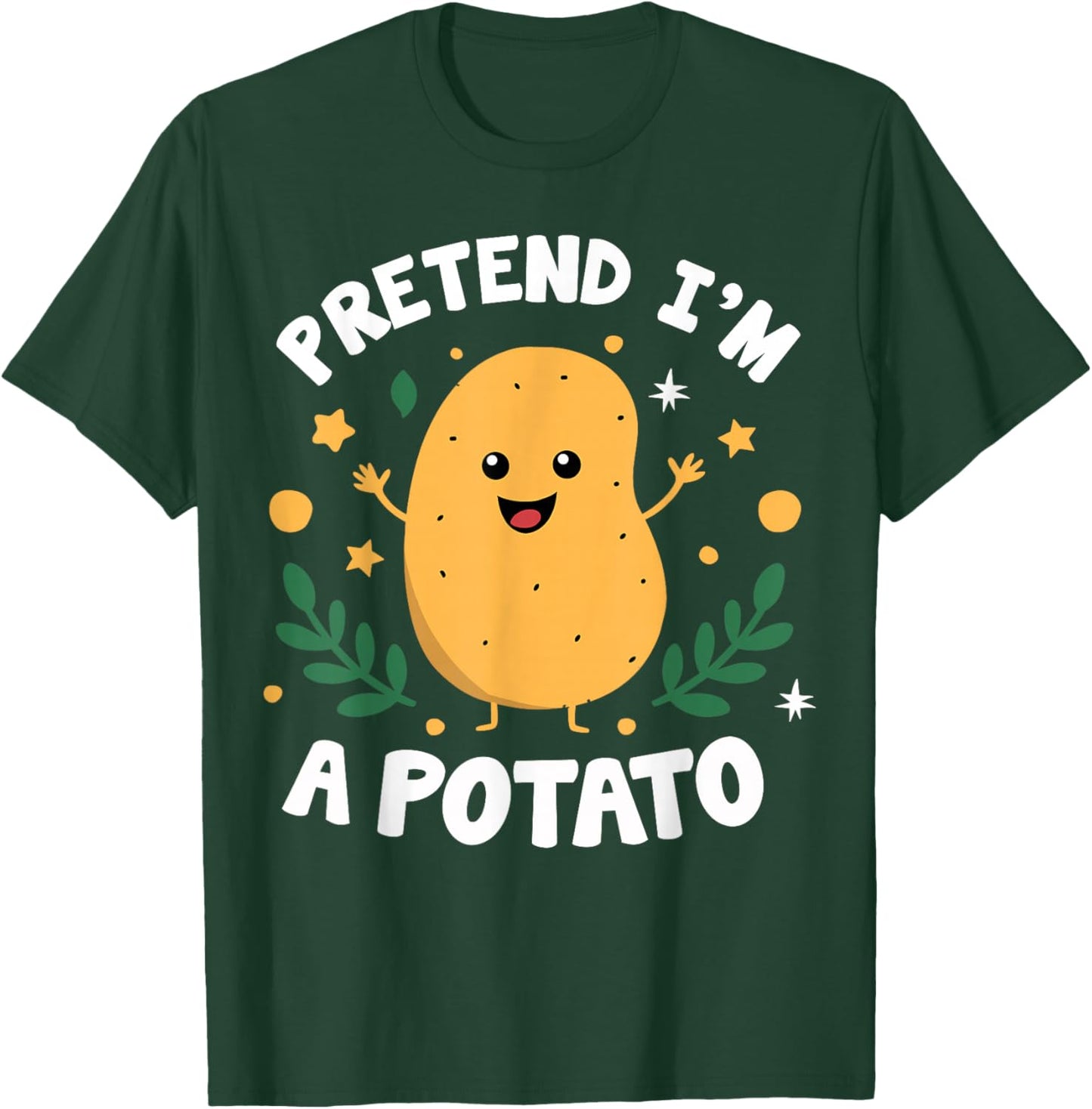 Pretend I'm A Potato Funny Lazy Halloween Matching Costume T-Shirt - T-Shirt | Forest
