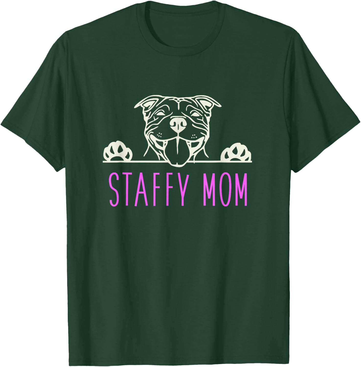 Staffy Mom with Staffordshire Bull Terrier Dog T-Shirt - T-Shirt | Forest