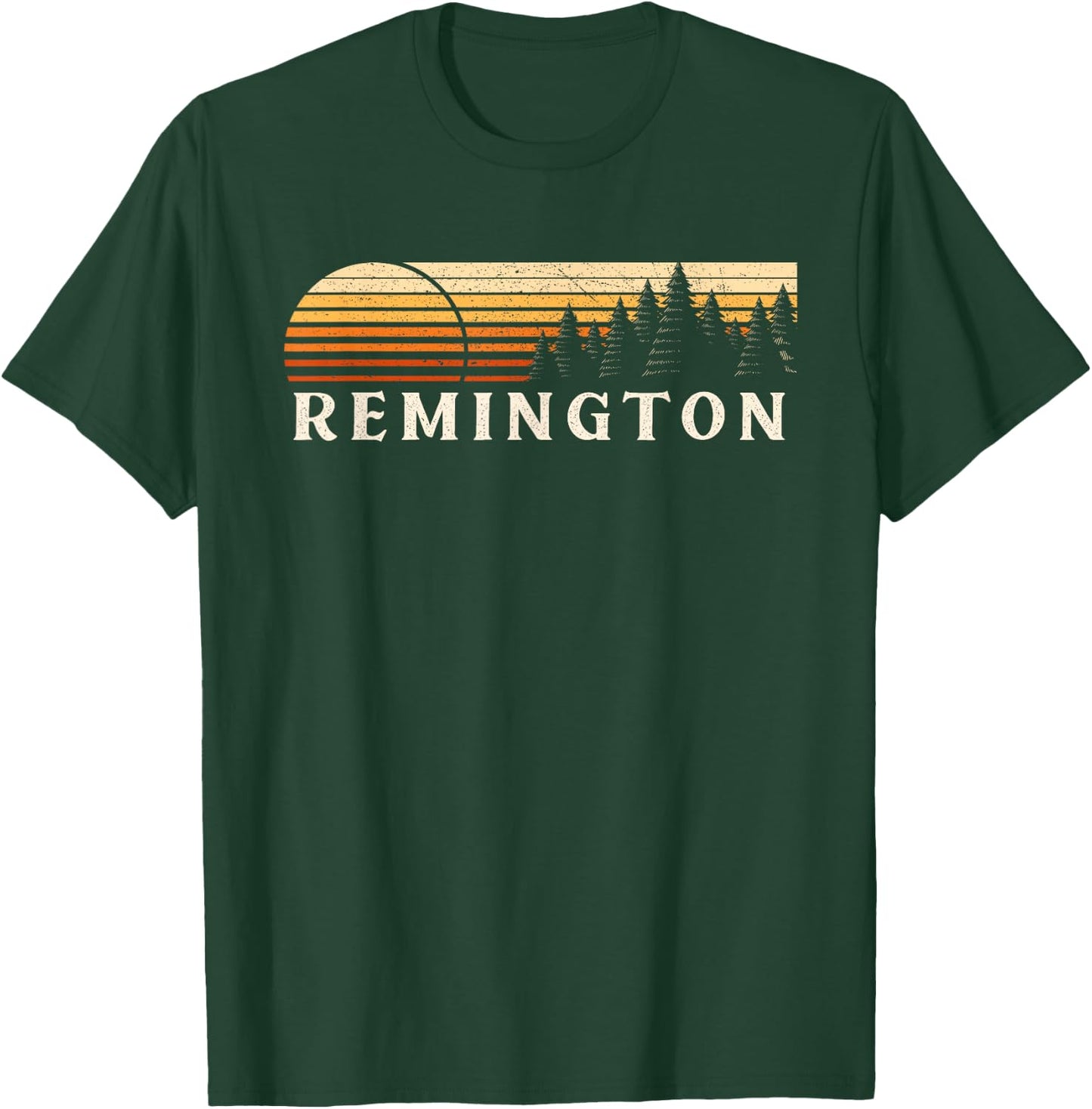 Remington, IN Vintage Evergreen Sunset Eighties Retro T-Shirt - T-Shirt | Forest