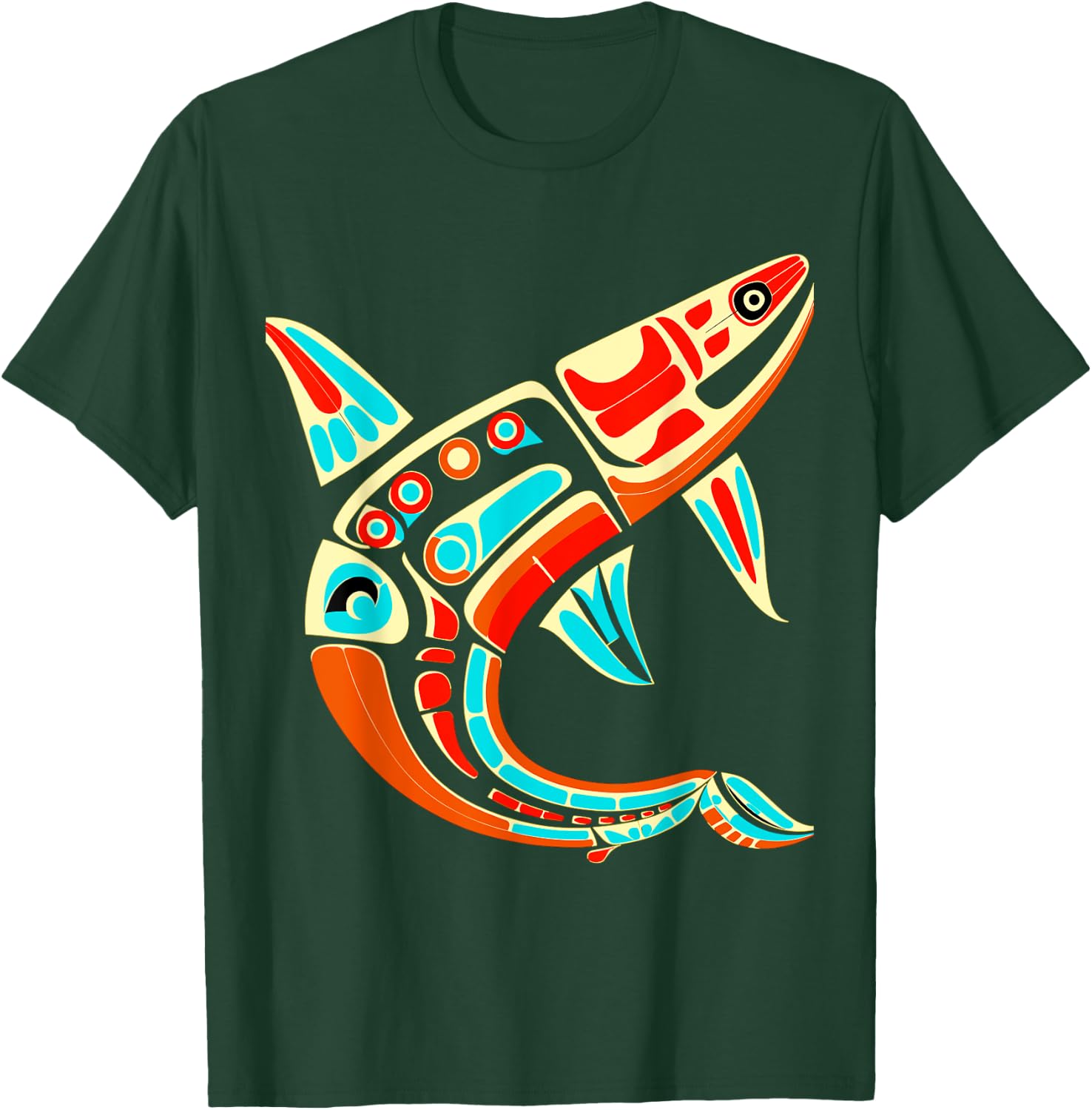 Orca in Salish Coast Art Style T-Shirt - T-Shirt | Forest