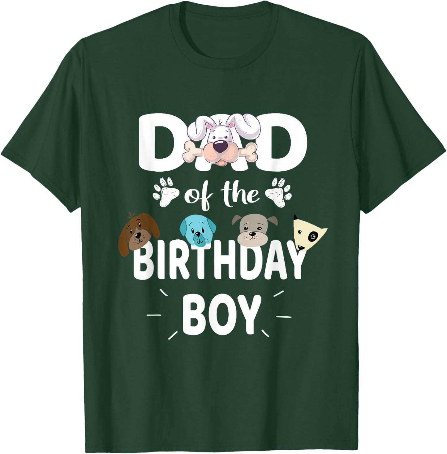 Dad Of The Birthday Boy Dog Lover Party Puppy Theme T-Shirt - T-Shirt | Forest