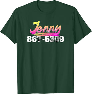 Jenny Phone Number 867-5309 Funny Rock Music Gifts T-Shirt - T-Shirt | Forest