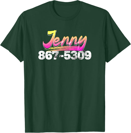 Jenny Phone Number 867-5309 Funny Rock Music Gifts T-Shirt - T-Shirt | Forest