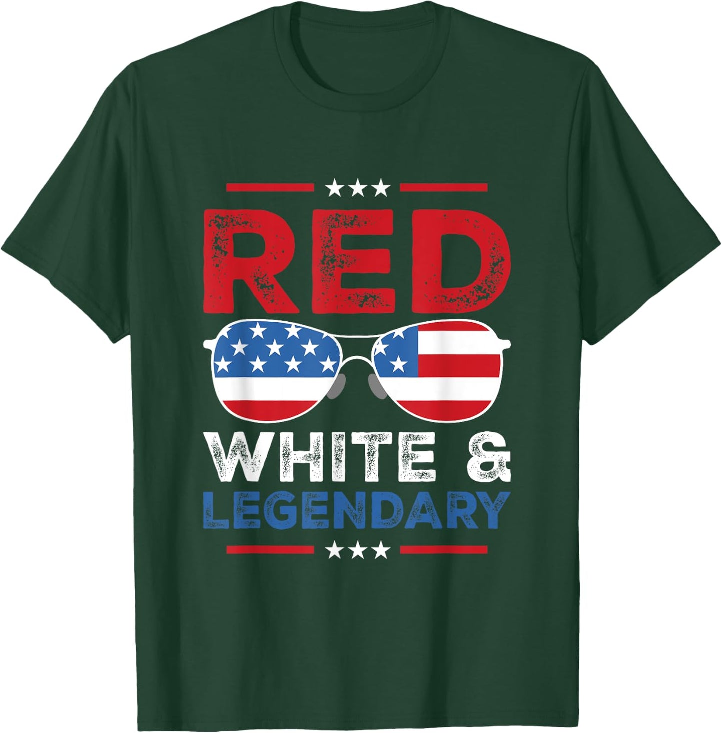 Red white legendary dad father son matching 4th July dad dad T-Shirt - T-Shirt | Forest