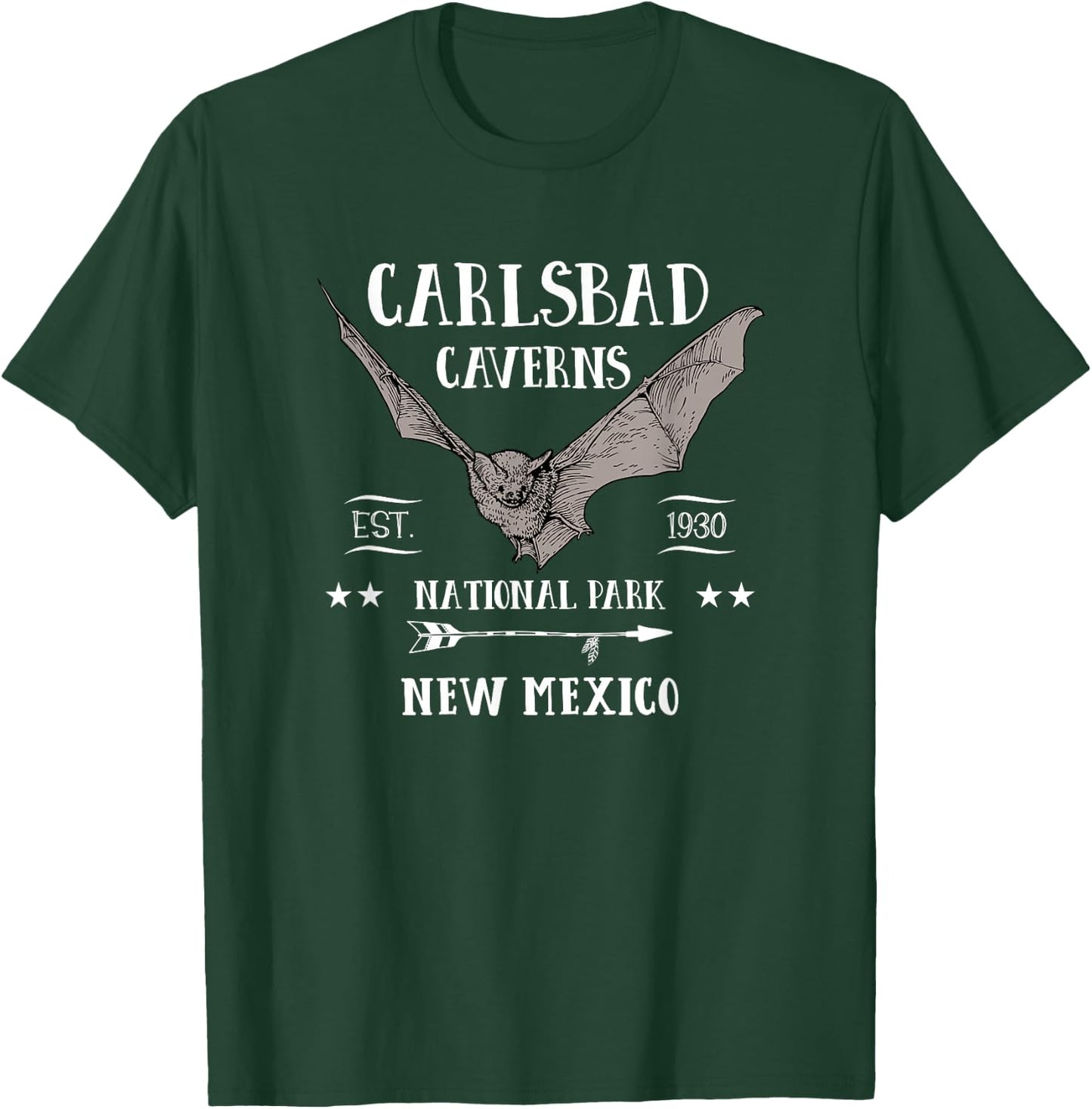 CARLSBAD CAVERNS NATIONAL PARK bat design souvenir gift T-Shirt - T-Shirt | Forest
