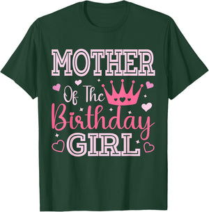 Mother of the Birthday Girl Cute Pink Matching Family Party T-Shirt - T-Shirt | Forest