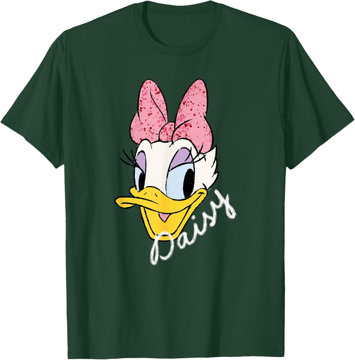 Disney Daisy Duck Sassy & Glamorous Speckled Bow and Name T-Shirt - T-Shirt | Forest