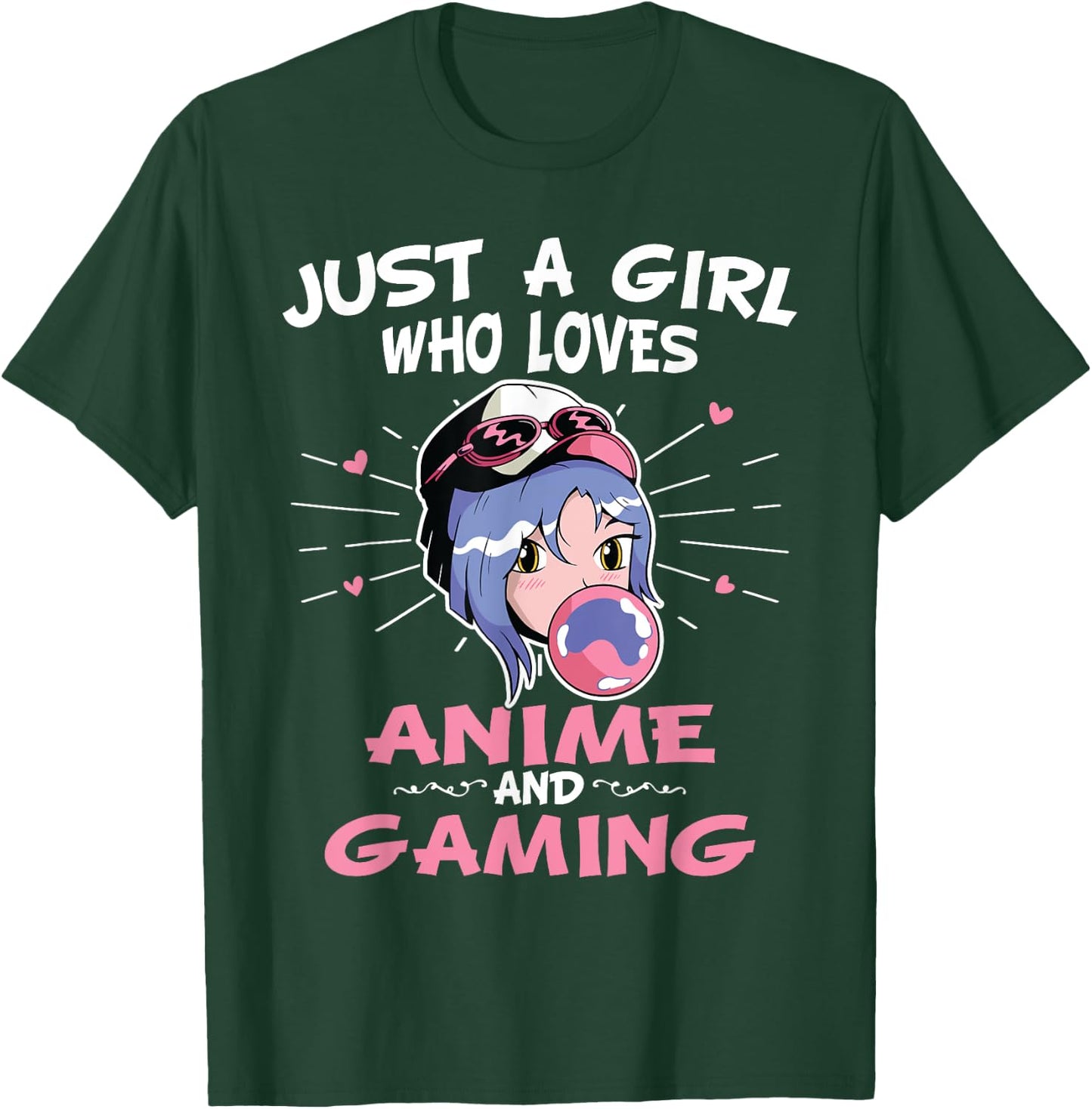 Just A Girl Who Loves Anime And Gaming Manga Animation T-Shirt - T-Shirt | Forest