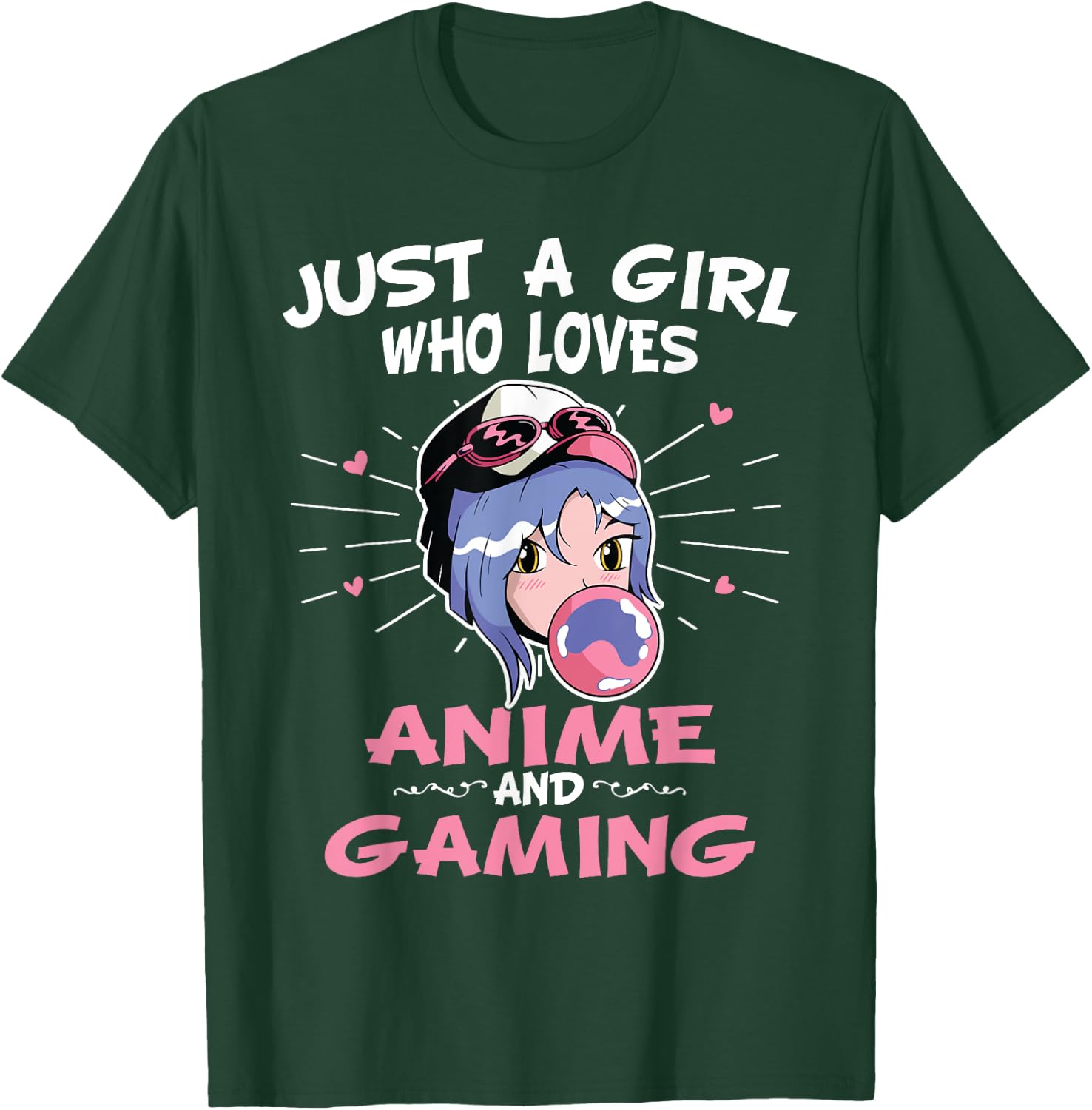 Just A Girl Who Loves Anime And Gaming Manga Animation T-Shirt - T-Shirt | Forest