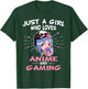 Just A Girl Who Loves Anime And Gaming Manga Animation T-Shirt - T-Shirt | Forest