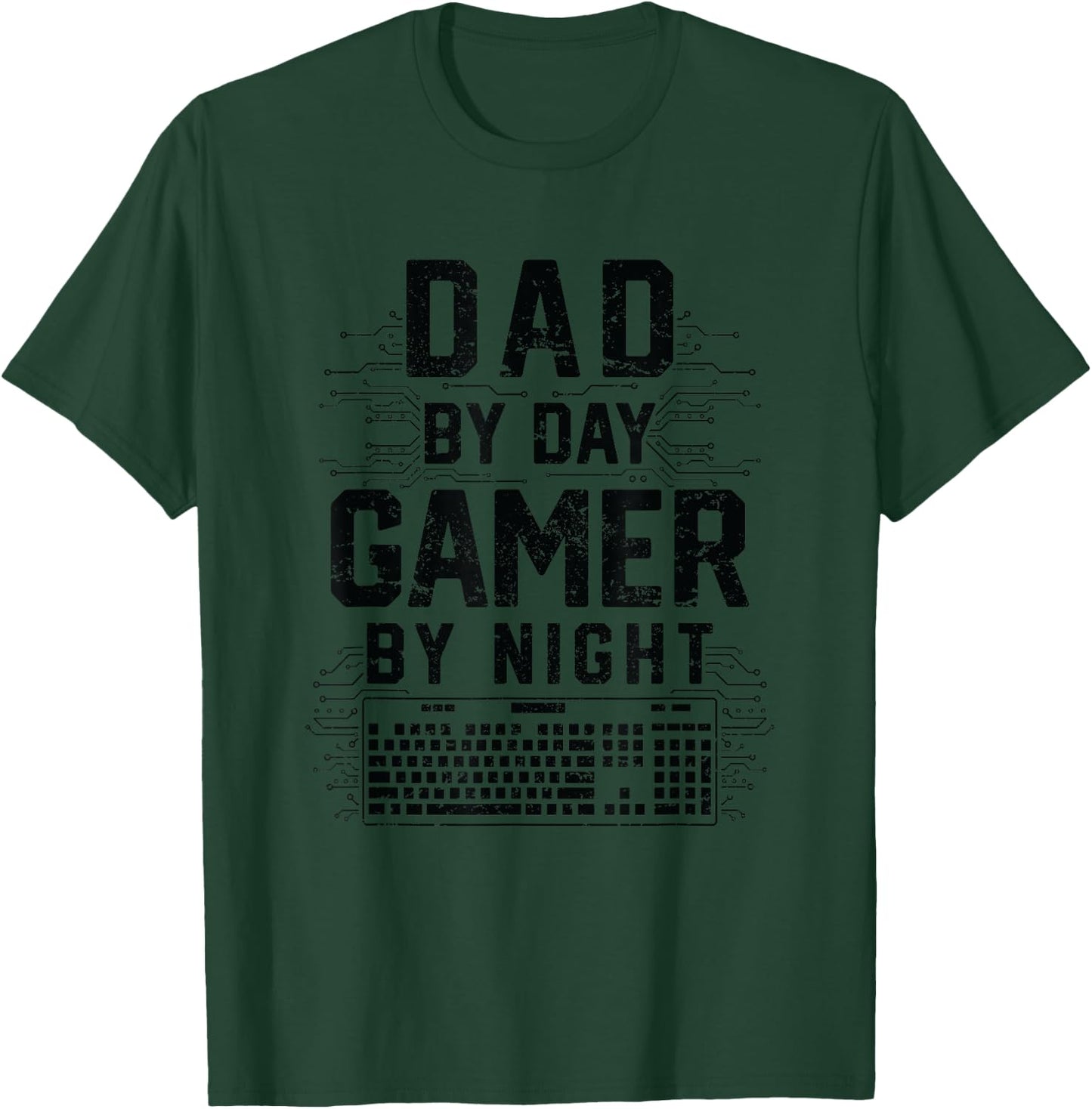 Dad By Day Gamer By Night, Funny Father's Day Gaming gift T-Shirt - T-Shirt | Forest
