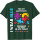 Grandma Grandpa I Wear Blue For My Grandson Autism Awareness T-Shirt - T-Shirt | Forest