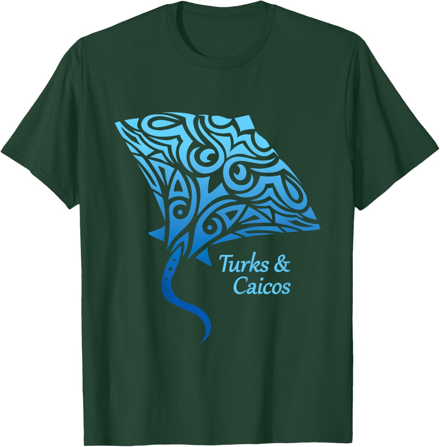 Turks and Caicos Islands Stingray Boys Girls 2024 Vacation T-Shirt - T-Shirt | Forest