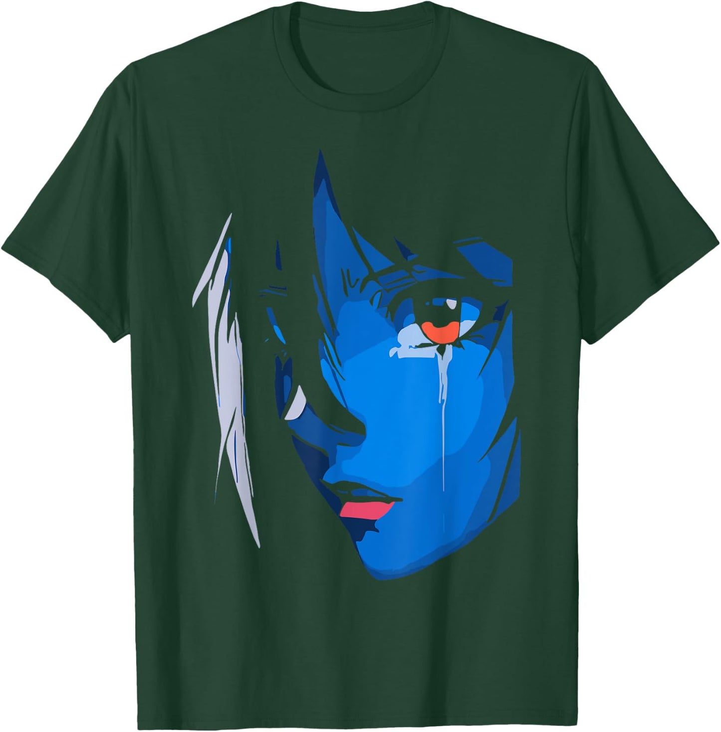 Sad Anime Girl Gamer Indie Aesthetic Japanese Vaporwave T-Shirt - T-Shirt | Forest