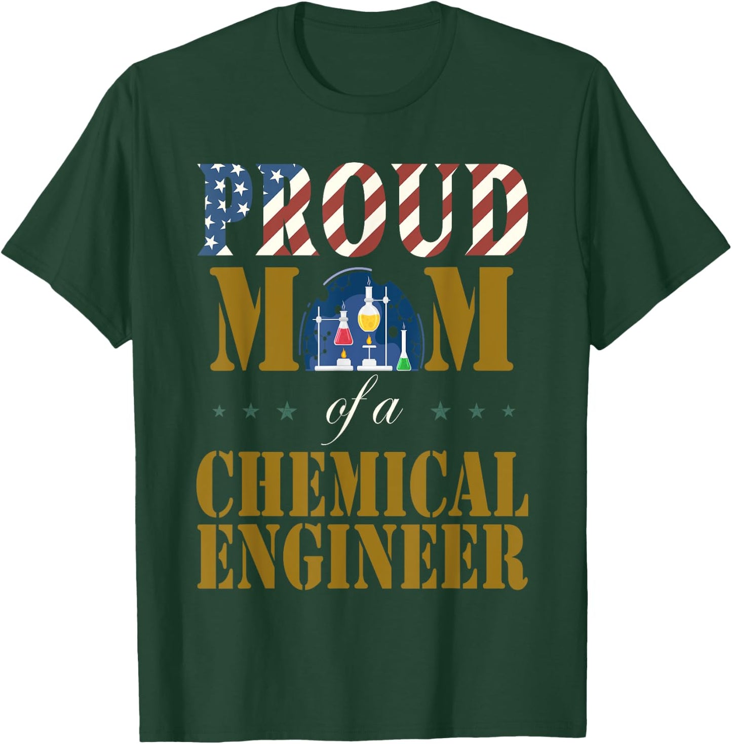 Vintage Flag American Proud Mom of a Chemical Engineer lover T-Shirt - T-Shirt | Forest