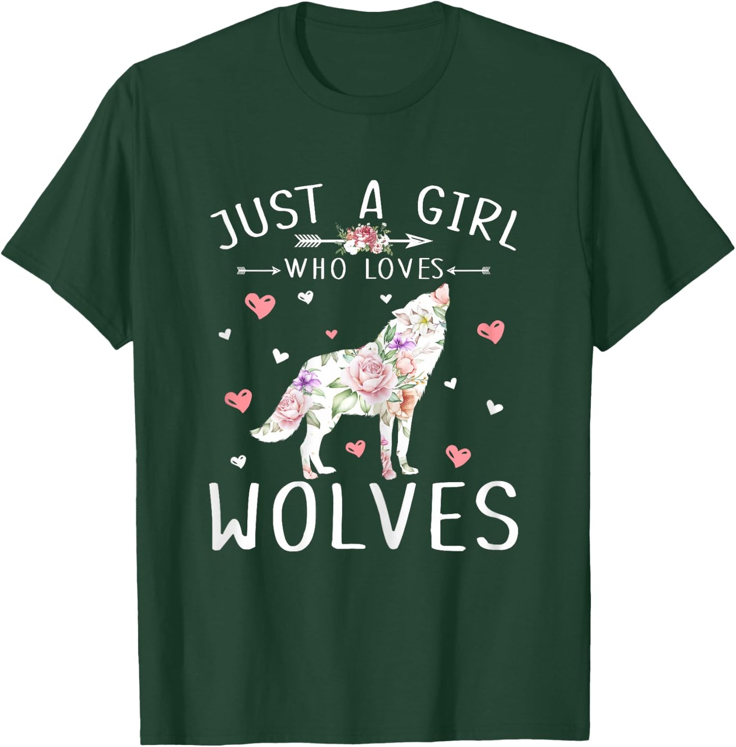Just A Girl Who Loves Wolves Shirt - Wolf Lover Girls Gifts T-Shirt - T-Shirt | Forest