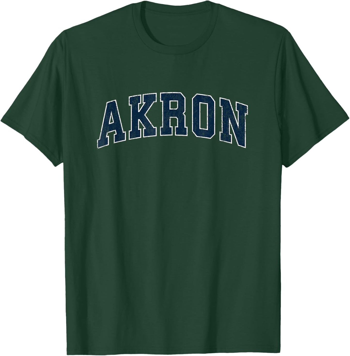 Akron Ohio OH Vintage Sports Design Navy Design T-Shirt - T-Shirt | Forest