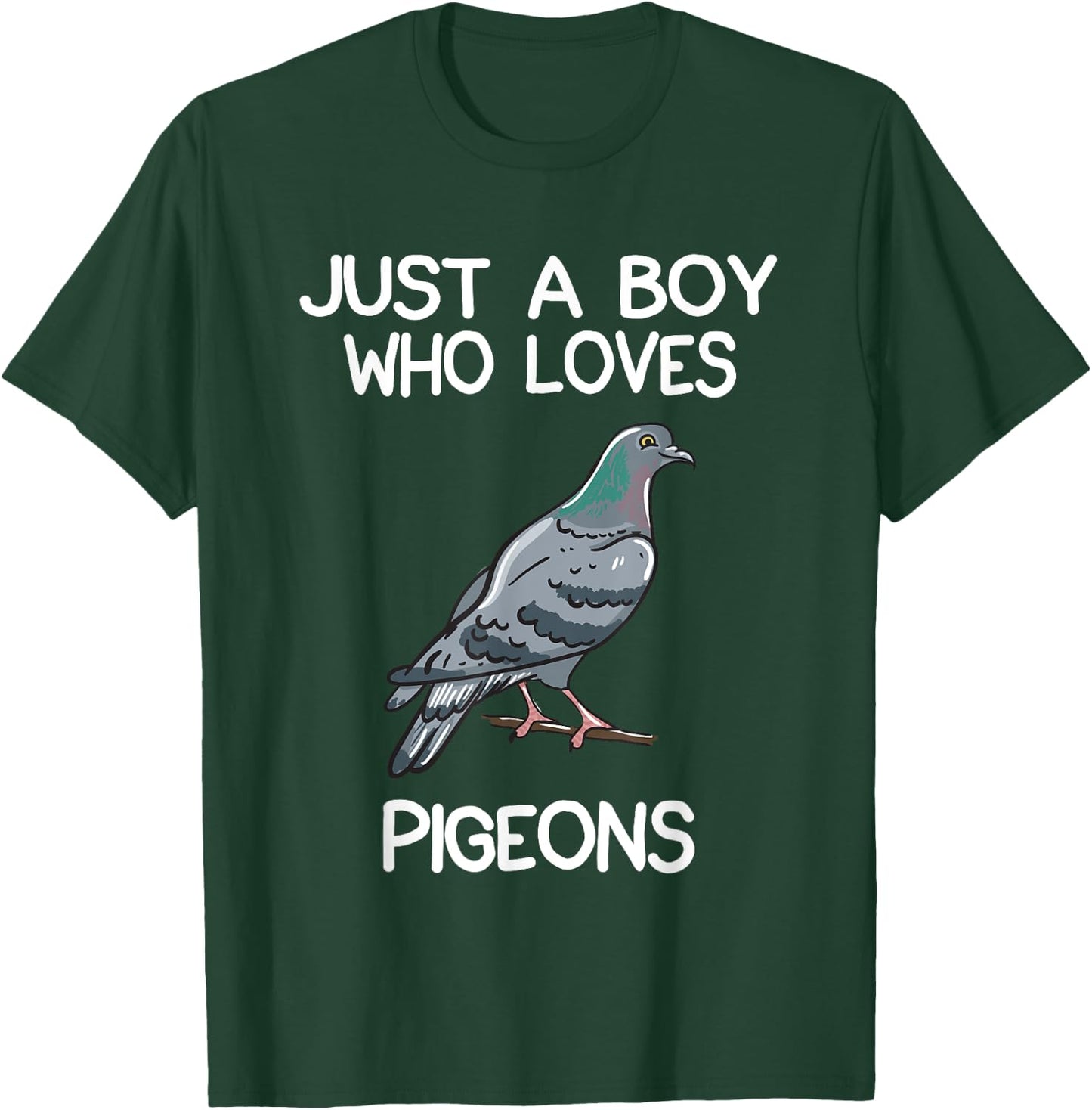 Just A Boy Who Loves Pigeons Owner Lover Gift Pigeon Love T-Shirt - T-Shirt | Forest