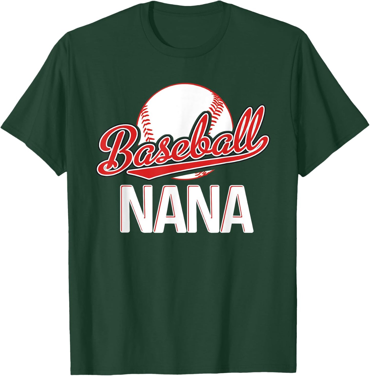 Baseball Nana Grandma Women Christmas Mother's Day Gift Papa T-Shirt - T-Shirt | Forest