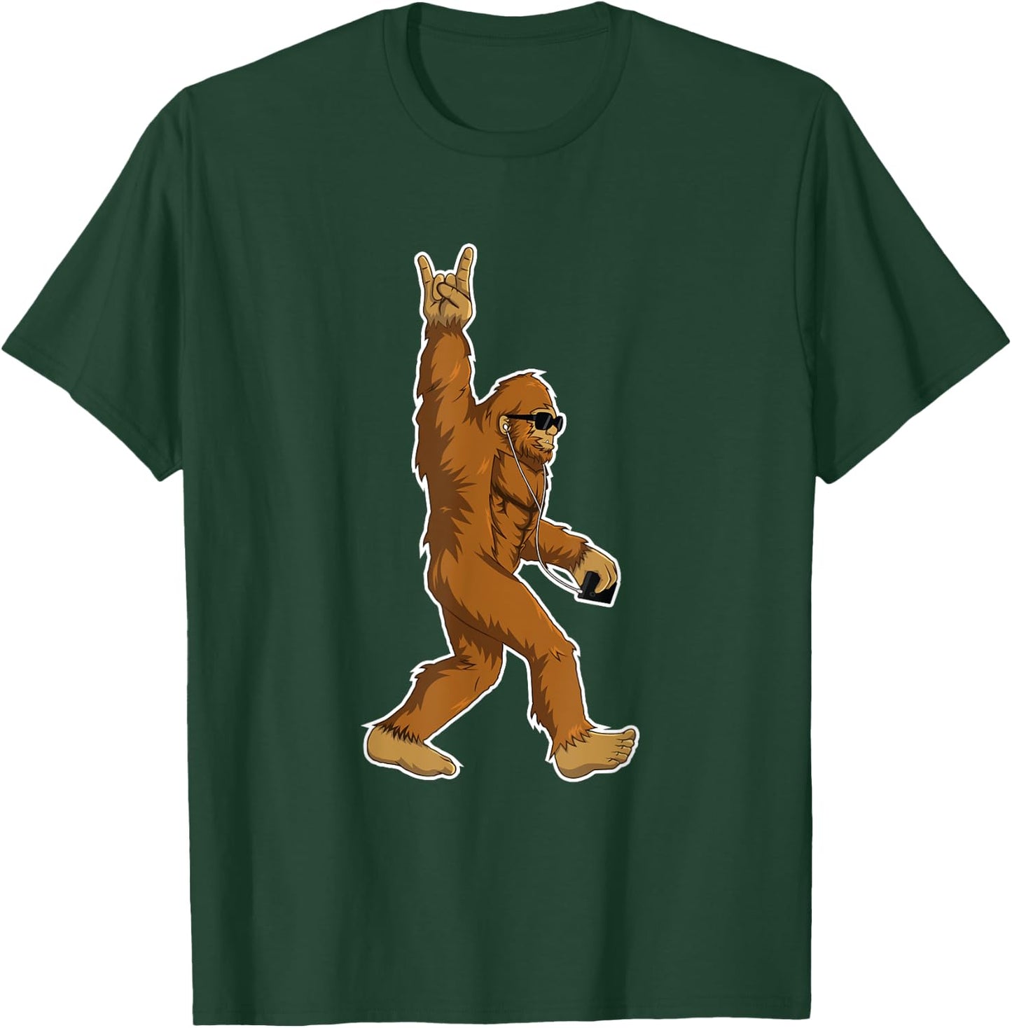 Bigfoot Rock and Roll Gift T-Shirt - T-Shirt | Forest