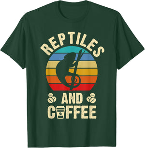 I like Reptiles & Coffee Funny vintage Pet theme lover gift T-Shirt - T-Shirt | Forest