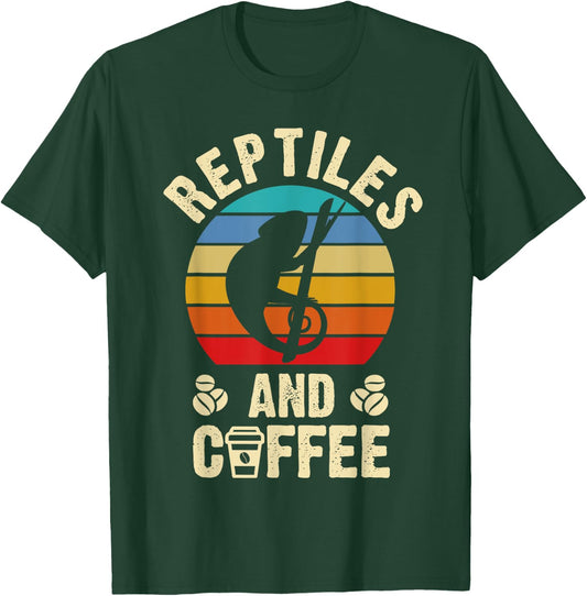 I like Reptiles & Coffee Funny vintage Pet theme lover gift T-Shirt - T-Shirt | Forest