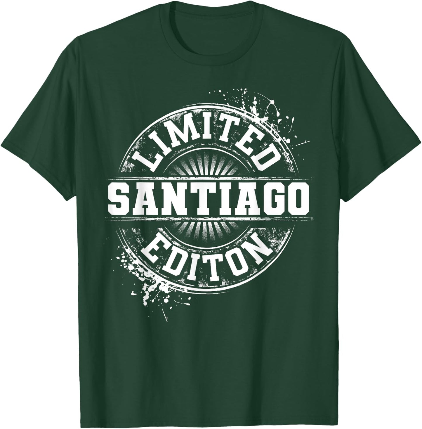 SANTIAGO Funny Surname Family Tree Birthday Reunion Gift T-Shirt - T-Shirt | Forest
