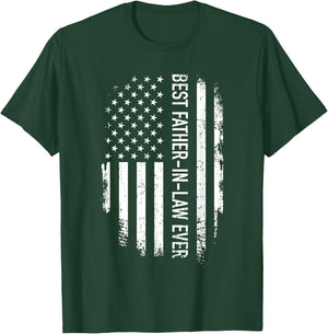 Best Father-in-Law Ever US American Vintage Flag T-Shirt - T-Shirt | Forest