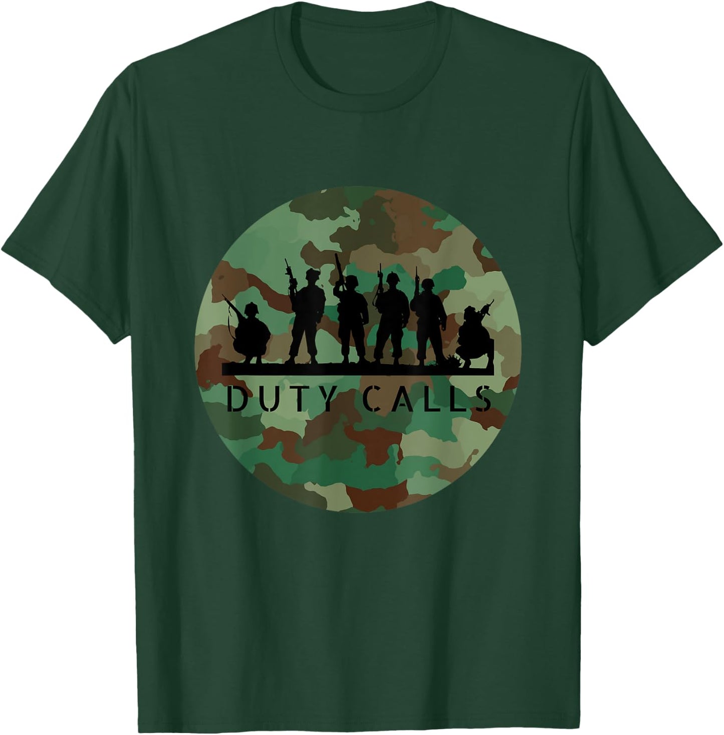 Duty Calls Cool Camouflage Soldier Figurines T-Shirt - T-Shirt | Forest
