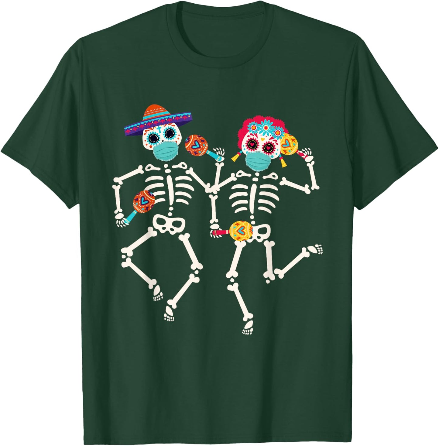 Dia De los Muertos Day of the Dead 2023 2024 Skull Dancing T-Shirt - T-Shirt | Forest