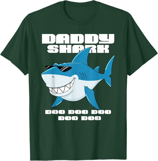 Daddy Shark shirt Funny Fathers Day Gift Kids dad T-Shirt - T-Shirt | Forest