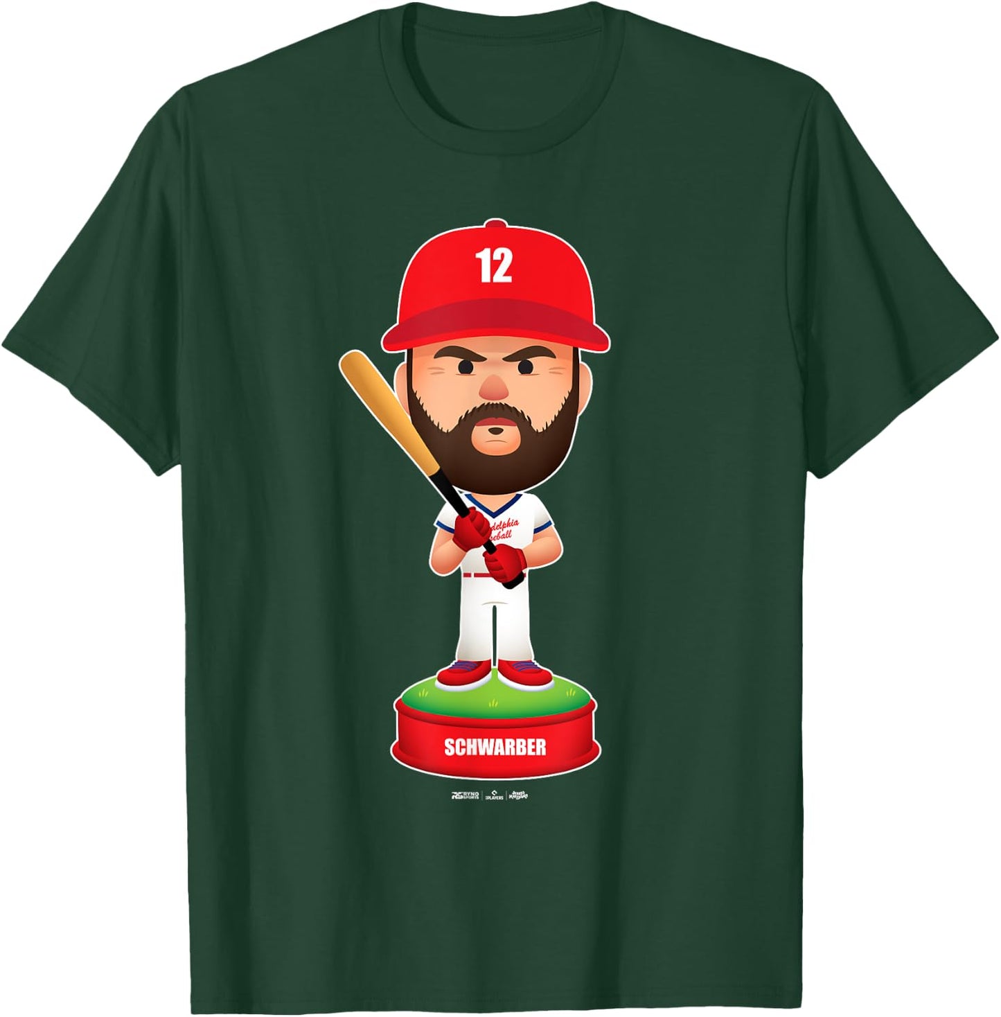 Kyle Schwarber Philadelphia Baseball Bobblehead MLBPA T-Shirt - T-Shirt | Forest